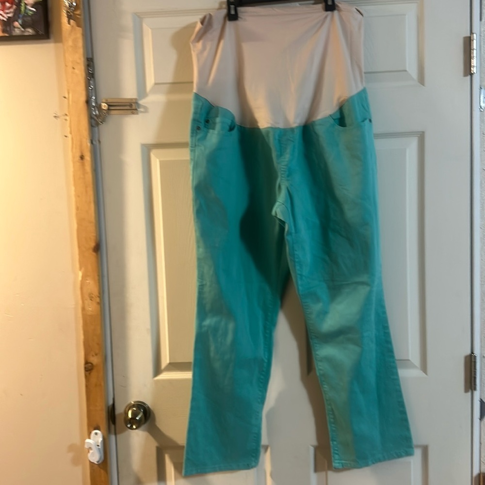 LIZ LANGE MATERNITY FULL PANEL JEANS: BLUE: NEW WITHOUT TAGS: SIZE 16